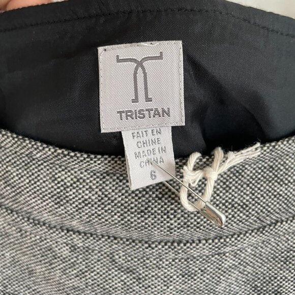 Vintage Tristan Pleated Tweed Midi Skirt Button Detail - Picture 5 of 8